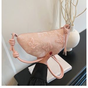 PU Dumpling Bag Single Shoulder Crossbody with Woven Detail Summer 2025