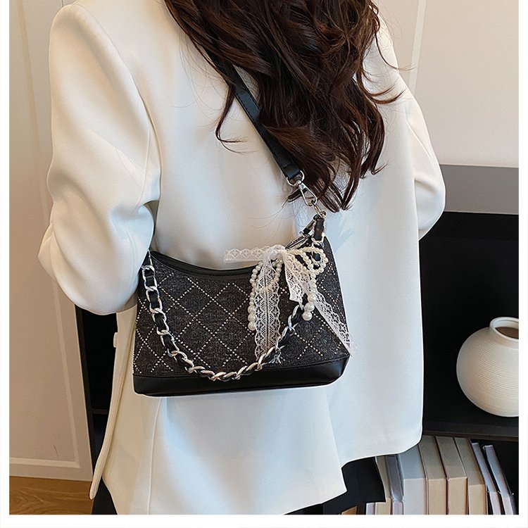 Rhinestone PU Crossbody Bag with Zip Closure - Summer 2026 - Image 3