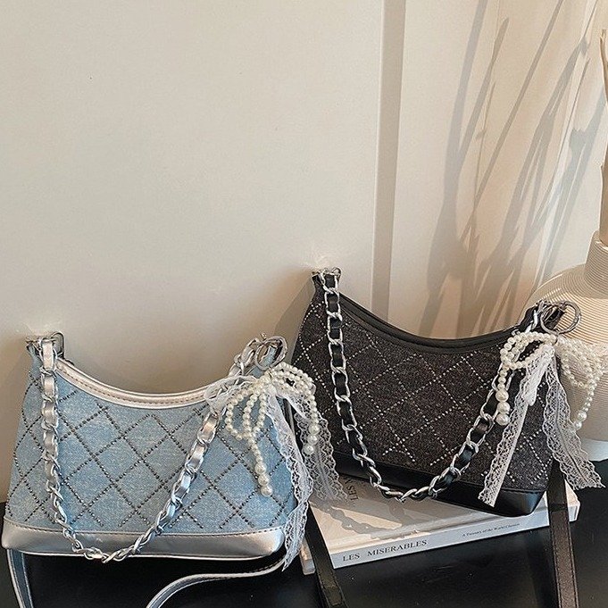 Rhinestone PU Crossbody Bag with Zip Closure - Summer 2026
