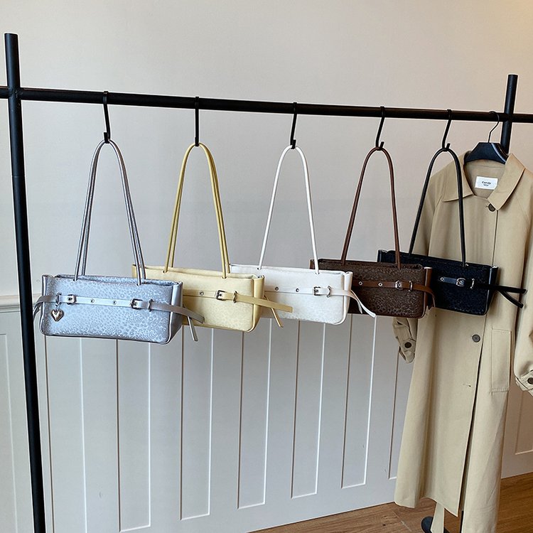 Women's One Shoulder Crossbody Handbag with Lock Closure Summer 2026 - White,Silver,Black,Light Yellow,Coffee - One Size