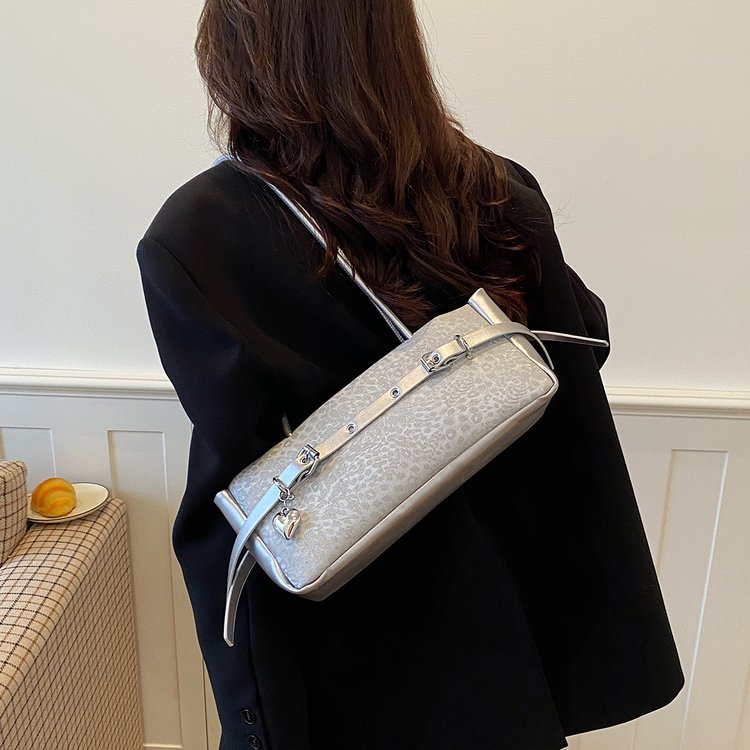 Women's One Shoulder Crossbody Handbag with Lock Closure Summer 2026 - White,Silver,Black,Light Yellow,Coffee - One Size - Image 3