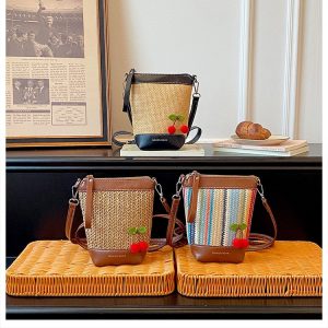Woven PU Shoulder Crossbody Tote Bag Summer 2026