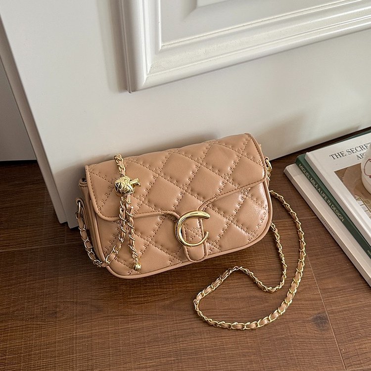 Women's One Shoulder Crossbody Handbag with Zip Clasp - Summer 2026 - Beige,Black,Khaki,Pink - One Size - Image 4